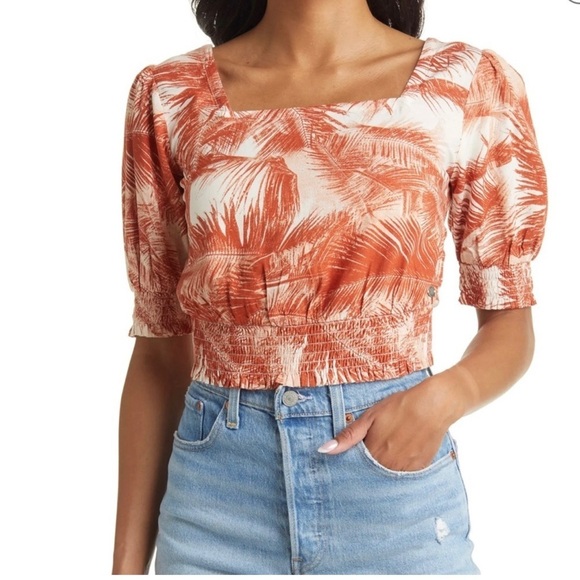 Roxy Abundant Swell Baked Clay peasant blouse. xL - Picture 2 of 8